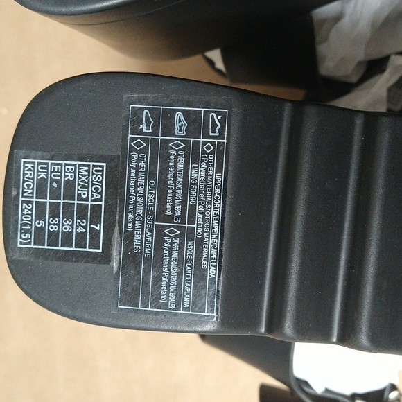 New with Tags, Forever 21 Black Wedge Sandals with Silver Buckles in size 7 - Picture 10 of 11